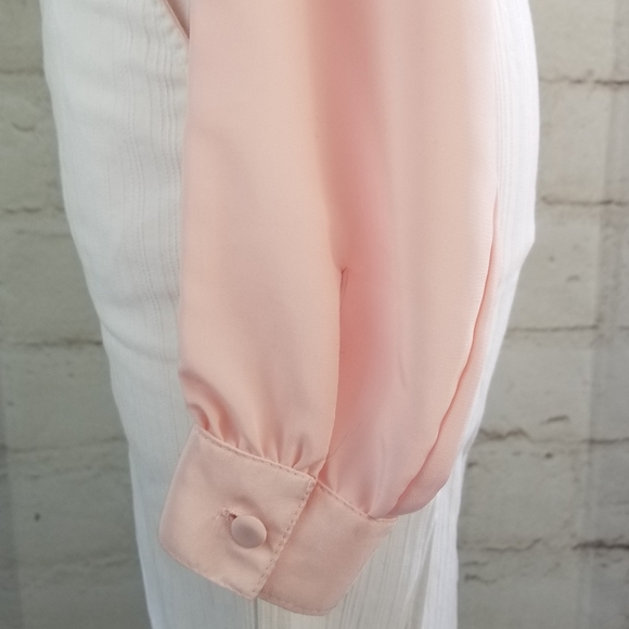 Vintage Braemar by Jeremy Scott Sz 9 Pastel Pink Dolman Sleeve High Neck Blouse - Picture 5 of 7
